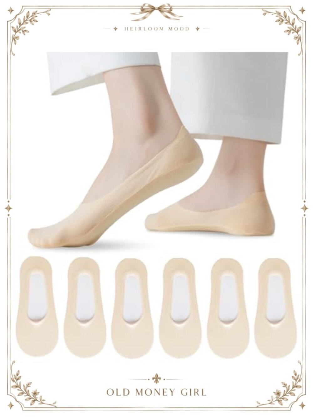 No Show Low Cut Cotton Socks for Women, 6 Pairs, Liner Socks, Invisible